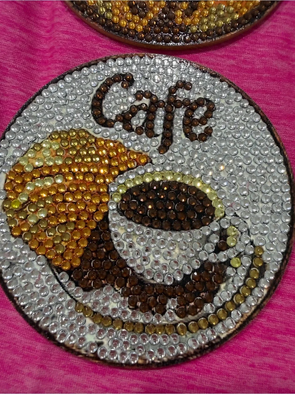 Coffee Cup Decorative Trivet Stand - Brown and Black coasters handmade